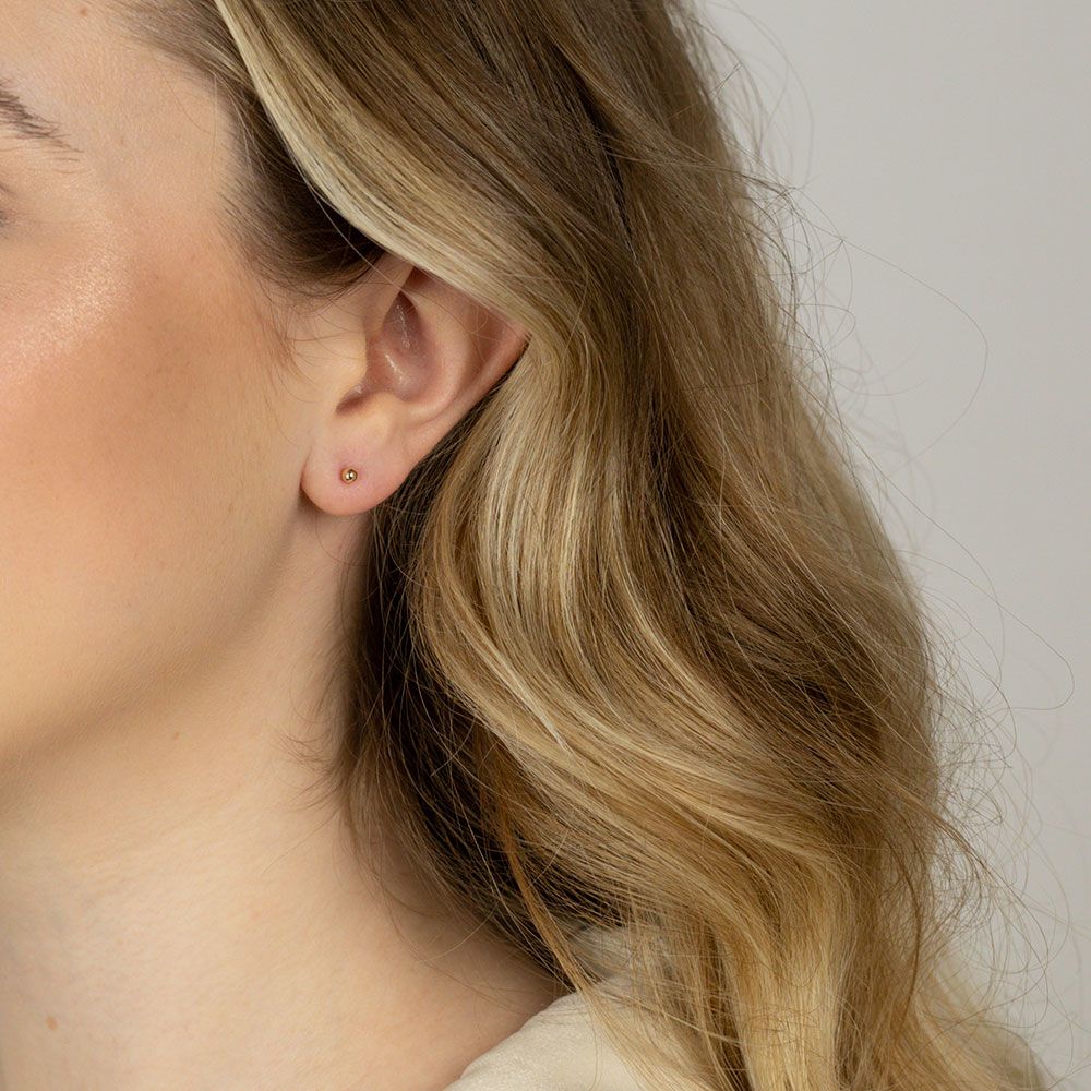 3mm Ball Stud Earrings in 10ct Yellow Gold