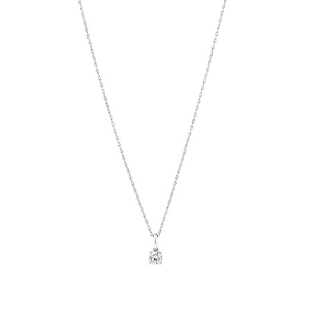 Laboratory-Created 0.25 Carat Solitaire Pendant In 10ct White Gold