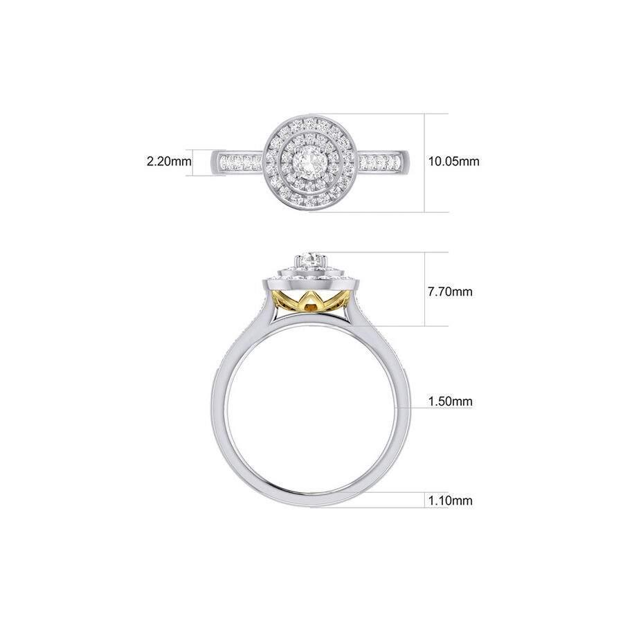 Whitefire Engagement Ring with 1/2 Carat TW of Diamonds in 18ct White ...