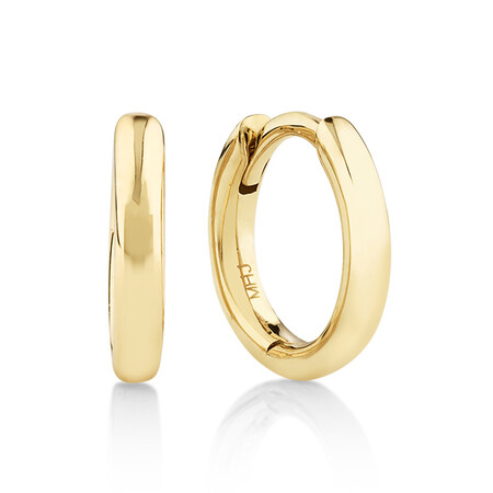 11mm Polished Huggies In 10kt Yellow Gold 11mm Polished Huggies In 10kt Yellow Gold