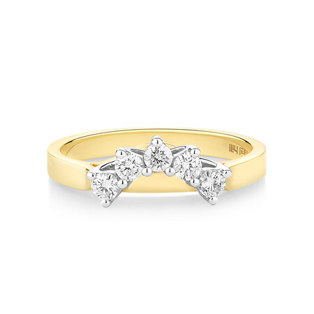Wedding Band with 1/4 Carat TW of Diamonds in 10kt Yellow & White Gold Wedding Band with 1/4 Carat TW of Diamonds in 10kt Yellow & White Gold
