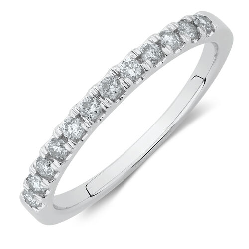 Wedding Band with 1/4 Carat TW of Diamonds in 14kt White Gold