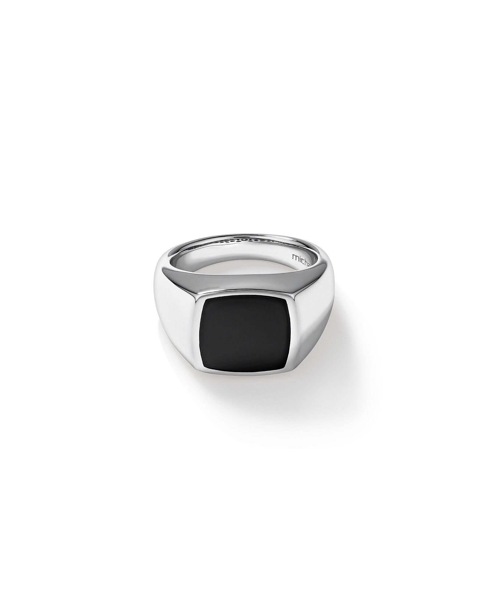 Mens silver outlet black onyx rings