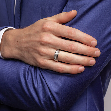Men's Ring with 1 Carat TW of Diamonds in 10ct White Gold Men's Ring with 1 Carat TW of Diamonds in 10ct White Gold