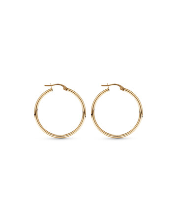 29mm Round Hoop Earrings in 10kt Yellow Gold 29mm Round Hoop Earrings in 10kt Yellow Gold