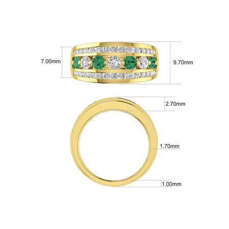Ring with Emerald & 1 Carat TW of Diamonds in 14kt Yellow Gold Ring with Emerald & 1 Carat TW of Diamonds in 14kt Yellow Gold