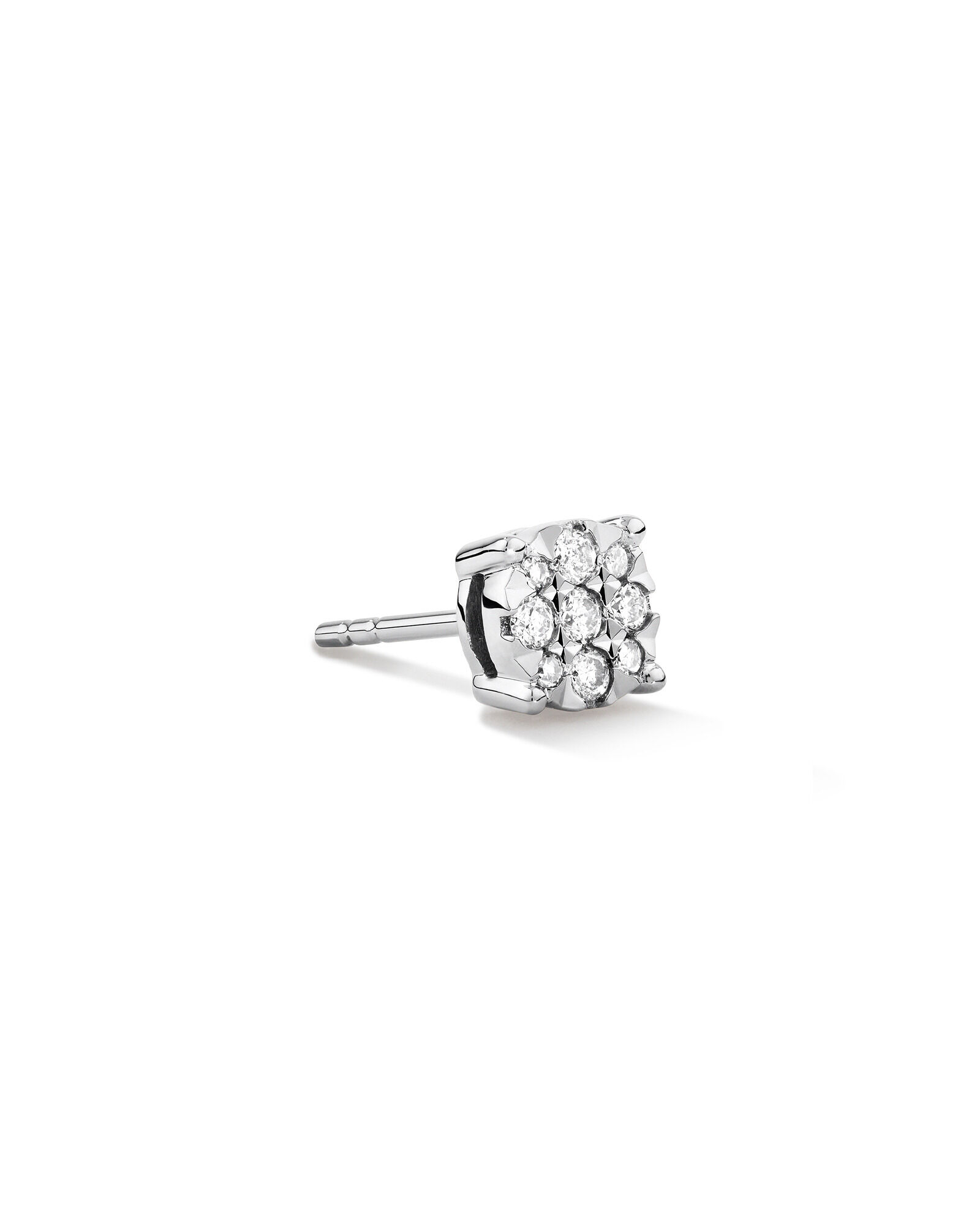Men's Stud Earring with 0.12 Carat TW of Diamonds in 10ct White Gold