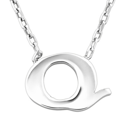 "Q" Initial Necklace in Sterling Silver