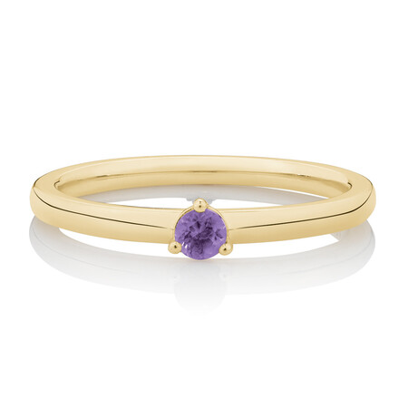 Stacker Ring with Amethyst in 10ct Yellow Gold Stacker Ring with Amethyst in 10ct Yellow Gold