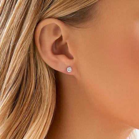 Stud Earrings with 0.70 Carat TW of Diamonds in 14kt White Gold Stud Earrings with 0.70 Carat TW of Diamonds in 14kt White Gold