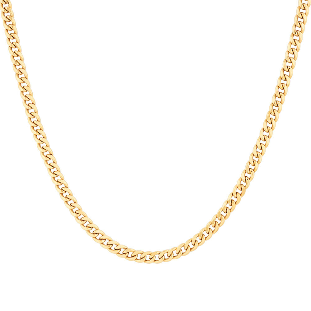 Hollow Miami Curb Chain in 10kt Yellow Gold