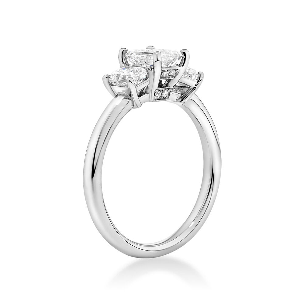 Michael hill emerald store cut engagement ring