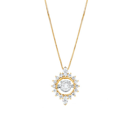 Everlight Pendant with 0.50 Carat TW of Diamonds in 10ct Yellow Gold