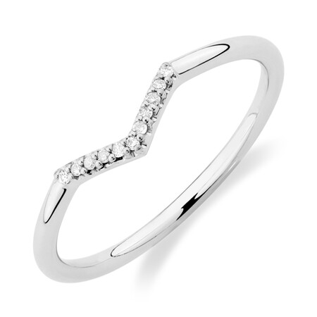 Arrow Ring with Diamonds in Sterling Silver