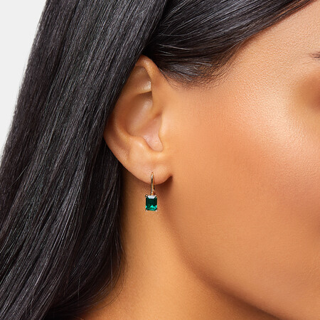 Emerald Drop Earrings in 10ct Yellow Gold Emerald Drop Earrings in 10ct Yellow Gold