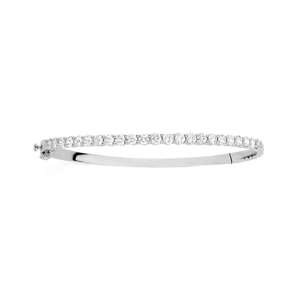Bangle with 2 Carat TW of Diamonds in 14ct White Gold