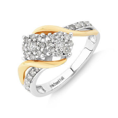 Evermore Engagement Ring with 0.50 Carat TW of Diamonds in 10kt White & Yellow Gold