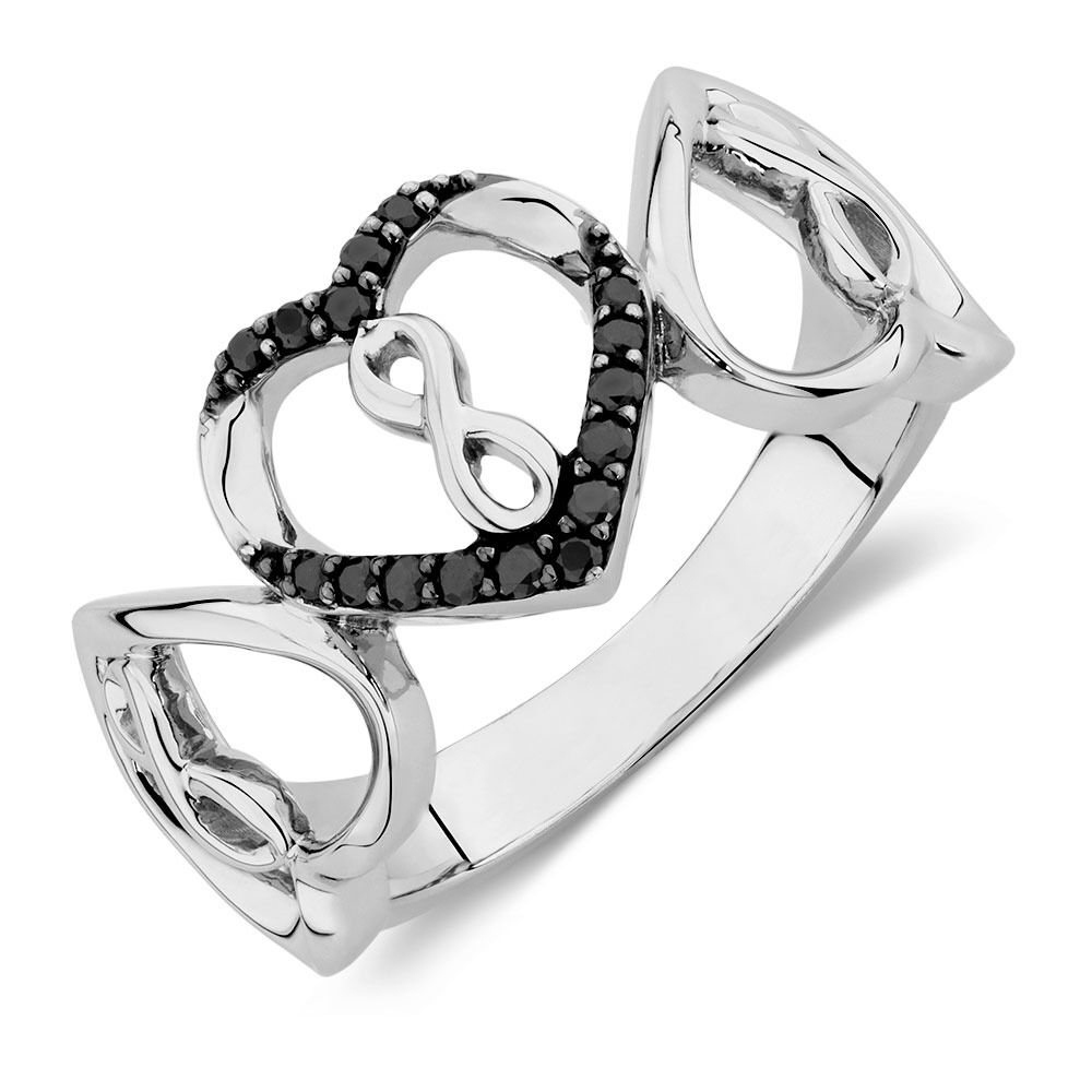 Online Exclusive - Infinitas Ring with Enhanced Black Diamonds in Sterling Silver