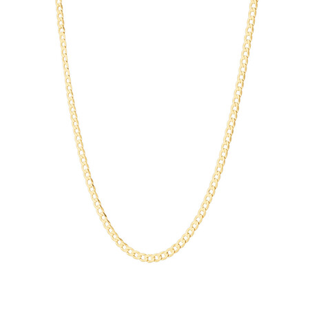 55cm (22") 3.5mm-4mm Width Curb Chain in 10kt Yellow Gold