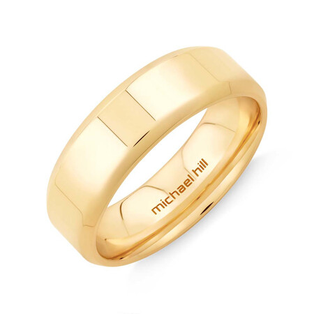 7mm Flat Bevelled Wedding Band in 10kt Yellow Gold 7mm Flat Bevelled Wedding Band in 10kt Yellow Gold