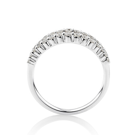 Ring with Sapphire & 0.59 Carat TW of Diamonds in 10ct White Gold Ring with Sapphire & 0.59 Carat TW of Diamonds in 10ct White Gold