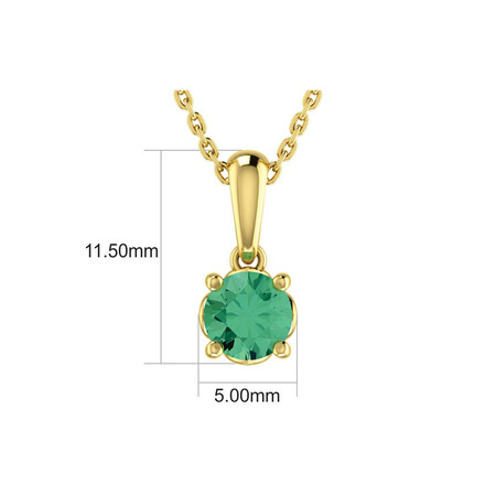 Pendant with Created Emerald in 10ct Yellow Gold Pendant with Created Emerald in 10ct Yellow Gold