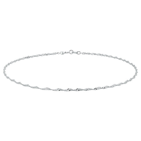Singapore Anklet in 10ct White Gold Singapore Anklet in 10ct White Gold