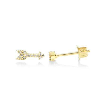 Mini Arrow Earrings with Diamonds in 10kt Yellow Gold Mini Arrow Earrings with Diamonds in 10kt Yellow Gold