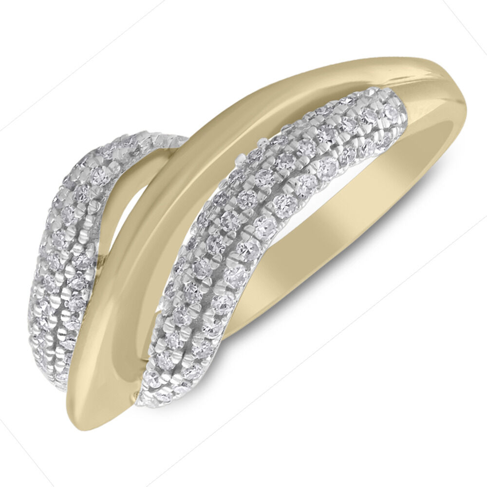 Twist Ring with 0.33 Carat TW of Diamonds in 10ct Yellow Gold