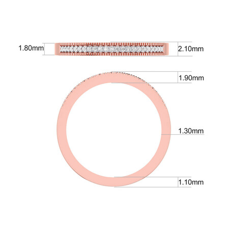 Wedding Band with Diamonds in 10ct Rose Gold Wedding Band with Diamonds in 10ct Rose Gold