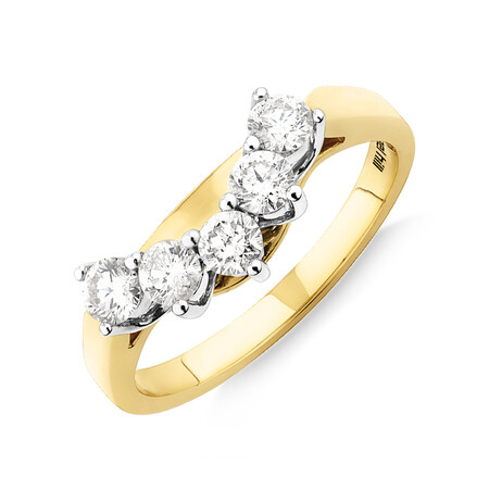 Engagement Ring with 1/2 Carat TW of Diamonds in 18kt Yellow & White Gold