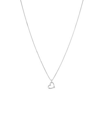 Heart Pendant with A Diamond in Sterling Silver Heart Pendant with A Diamond in Sterling Silver