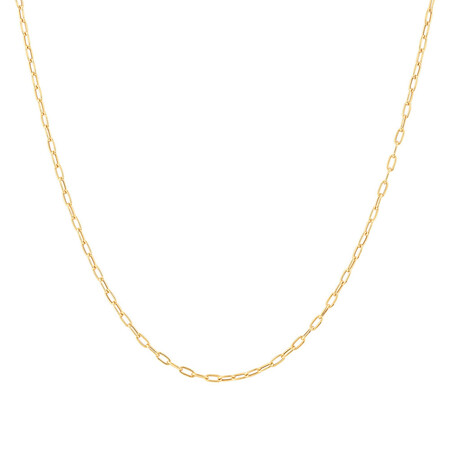 45cm Hollow Paperclip Chain in 10kt Yellow Gold