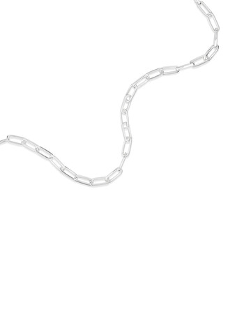 46cm (18.1”) 5.5mm-6mm Width Paperclip Chain in Sterling Silver 46cm (18.1”) 5.5mm-6mm Width Paperclip Chain in Sterling Silver
