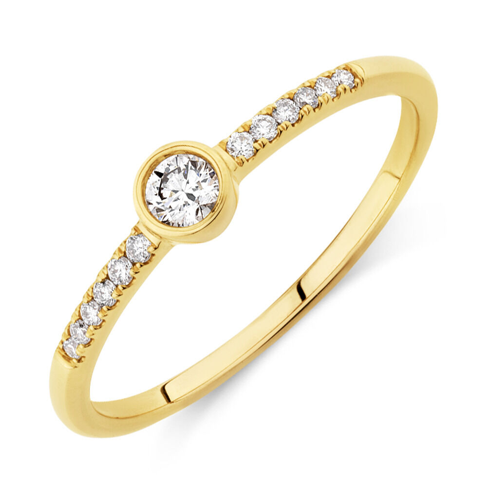 Promise Ring with 0.16 Carat TW of Diamonds in 10ct Yellow Gold