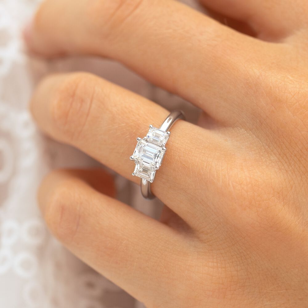 Michael hill emerald cut engagement outlet ring