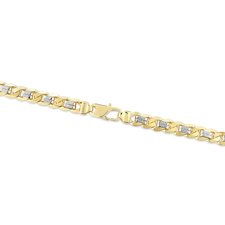 55cm (21.6") Curb Chain In 10kt Yellow & White Gold 55cm (21.6") Curb Chain In 10kt Yellow & White Gold