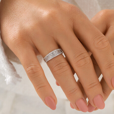 Multi Row Ring with 0.50 Carat TW Diamond in 10ct Yellow Gold Multi Row Ring with 0.50 Carat TW Diamond in 10ct Yellow Gold