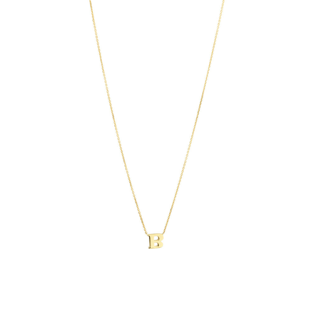 "B" Initial Necklace in 10ct Yellow Gold