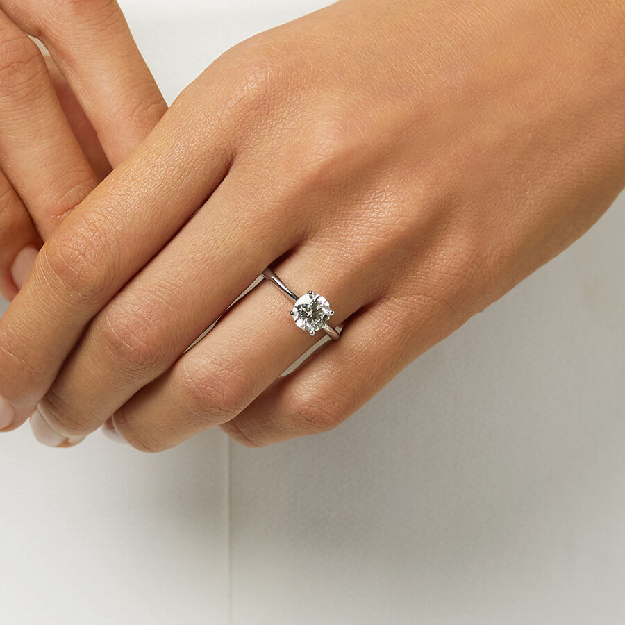 LaboratoryCreated 1 Carat Diamond Ring in 14ct White Gold