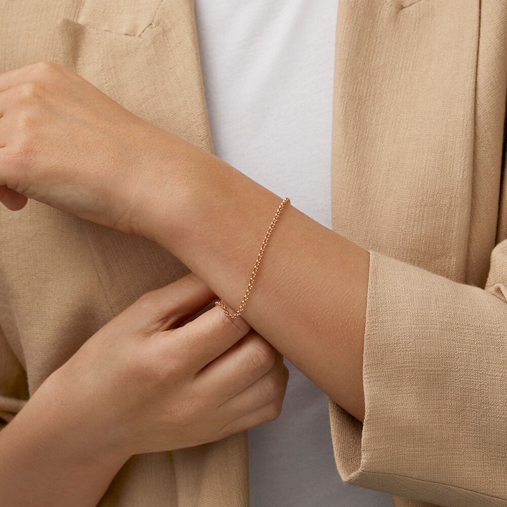 19cm (7.5") Belcher Bracelet in 10ct Rose Gold