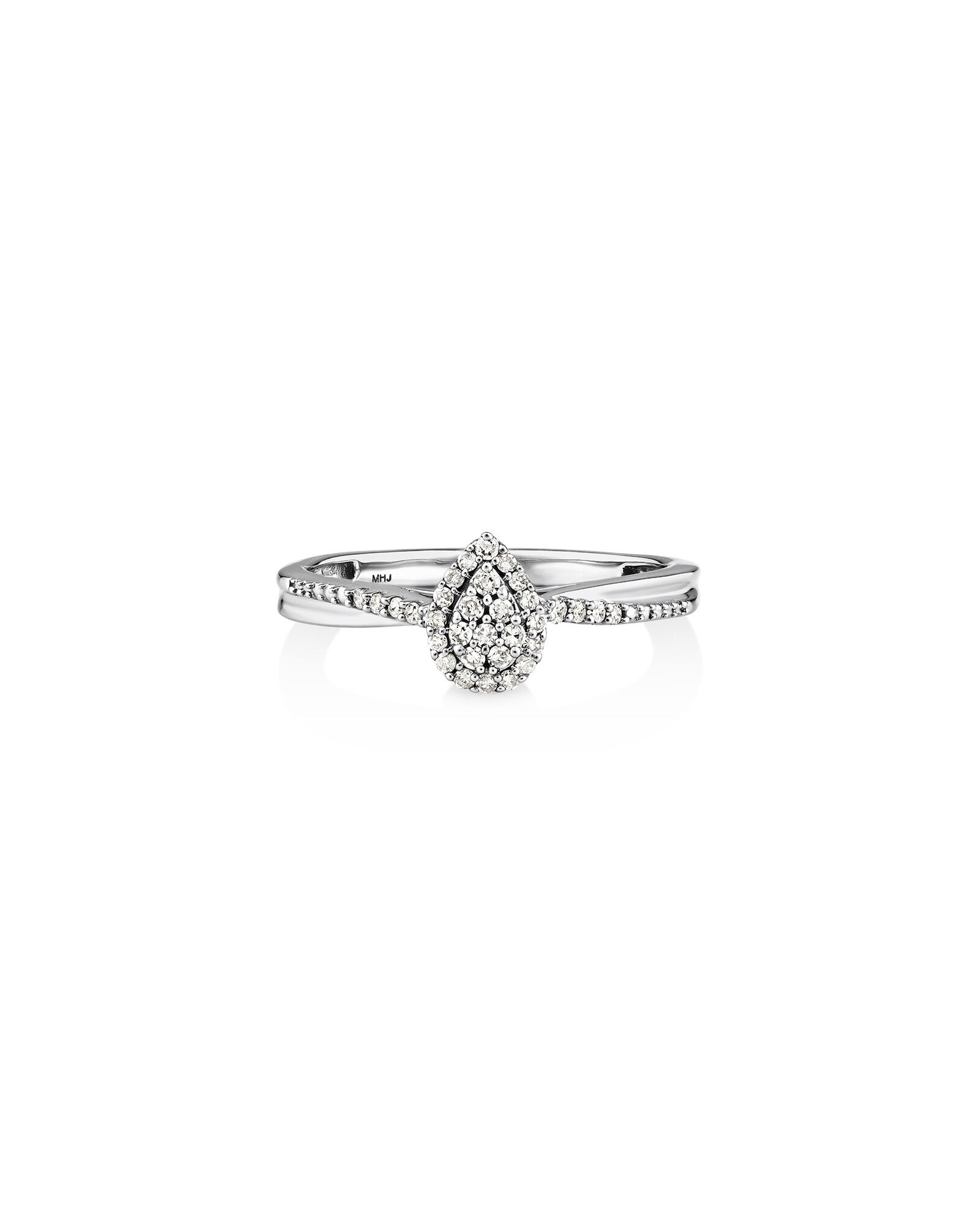 Promise Ring with 0.15 Carat TW of Diamonds in 10ct White Gold