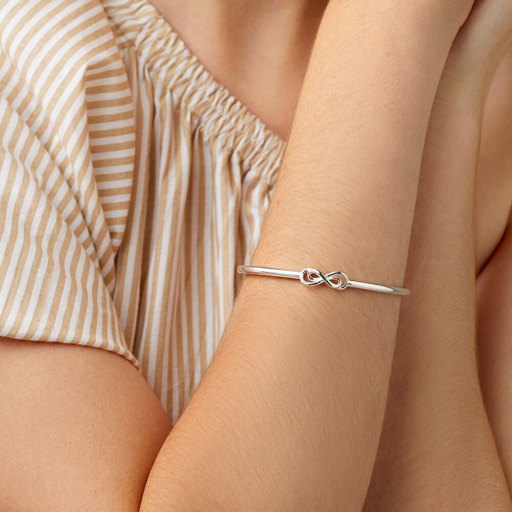 62mm Double Infinity Bangle in Sterling Silver