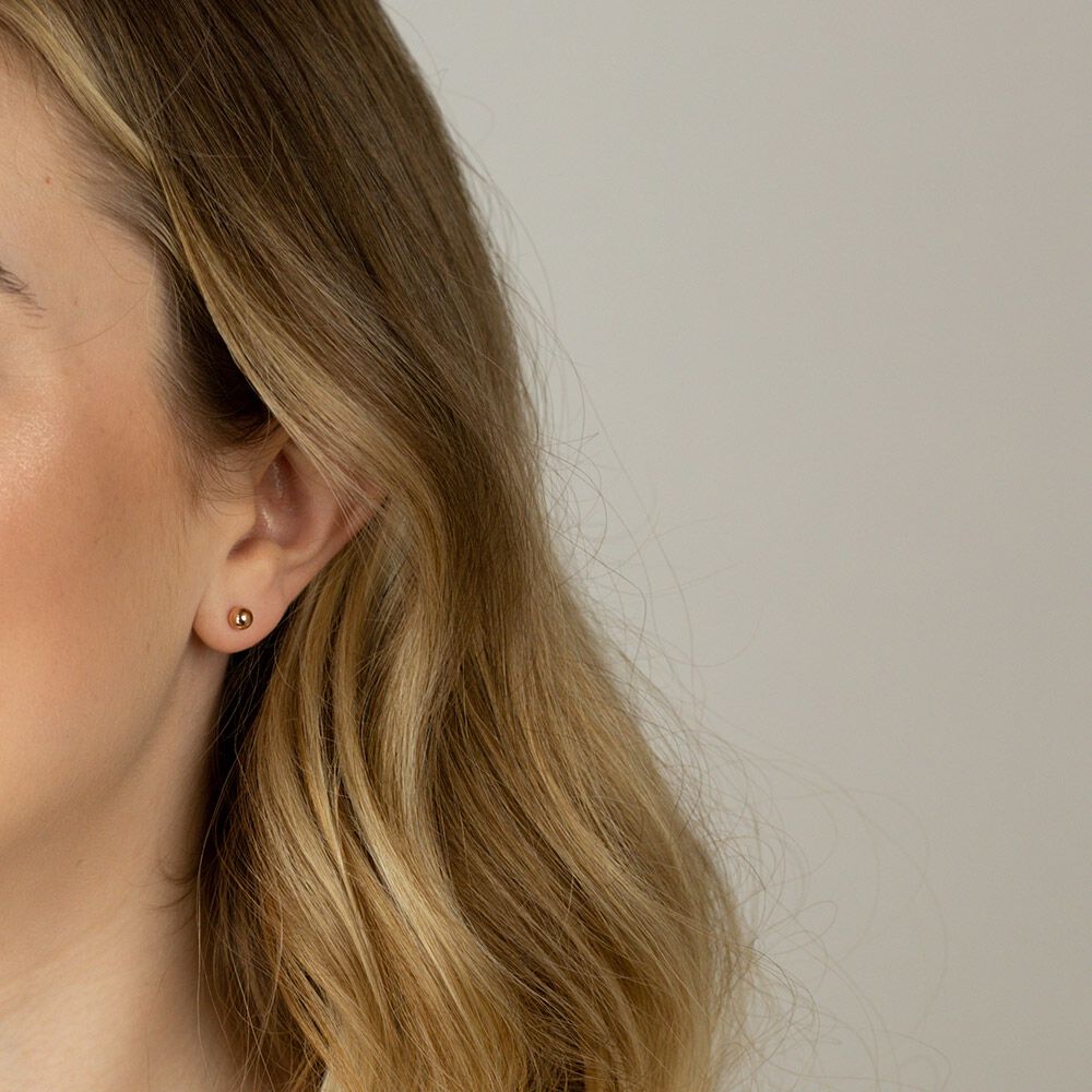 5mm Ball Stud Earrings in 10ct Rose Gold