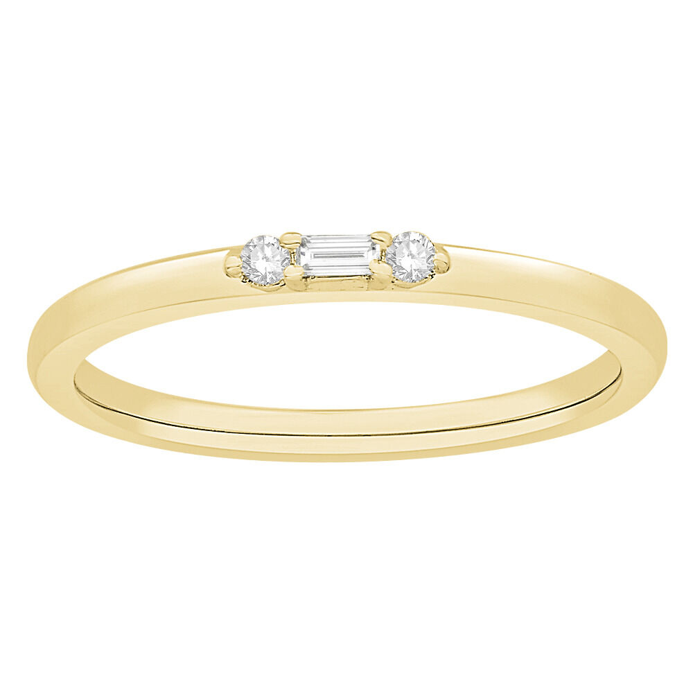 Stacker Ring with Diamonds in 10ct Yellow Gold