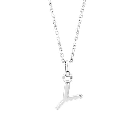 "Y" Initial Pendant in Sterling Silver "Y" Initial Pendant in Sterling Silver