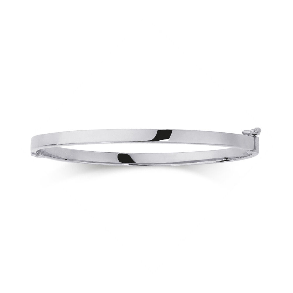 Hinged Bangle in 10ct White Gold