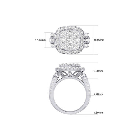 Ring with 3 Carat TW of Diamonds in 10ct White Gold Ring with 3 Carat TW of Diamonds in 10ct White Gold