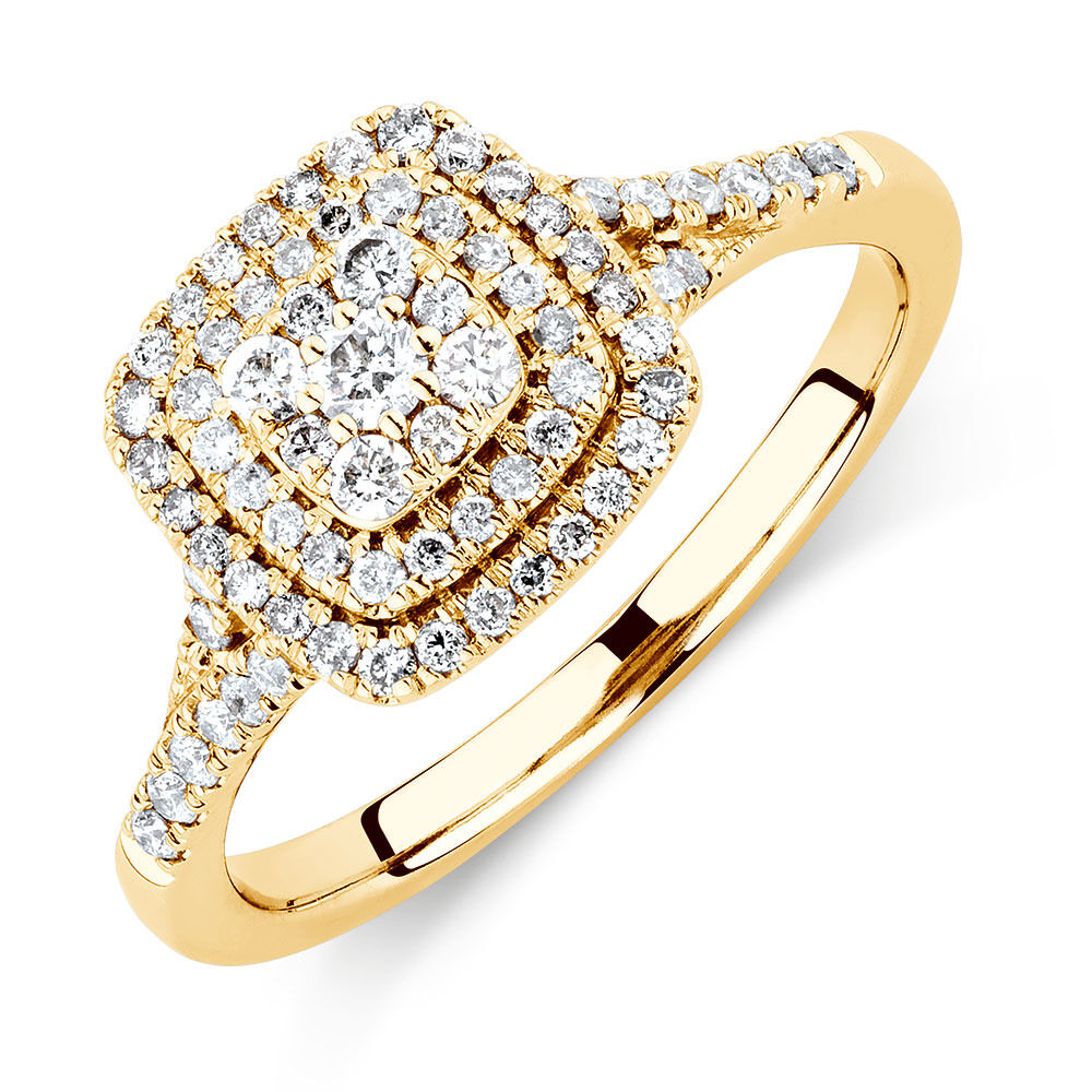 Engagement Ring with 1/2 Carat TW of Diamonds in 10ct Yellow Gold