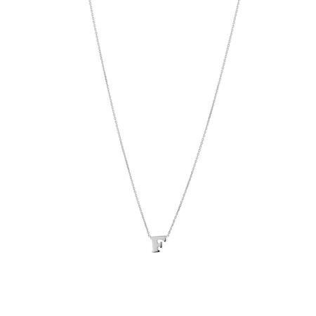 "F" Initial Necklace in Sterling Silver